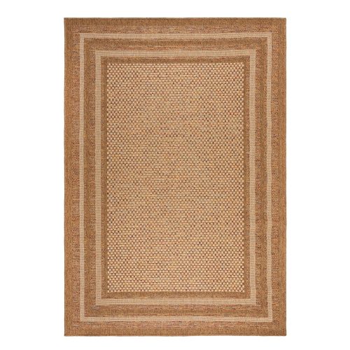 Natúr színű kültéri-beltéri szőnyeg 120x170 cm Layla Border – Flair Rugs