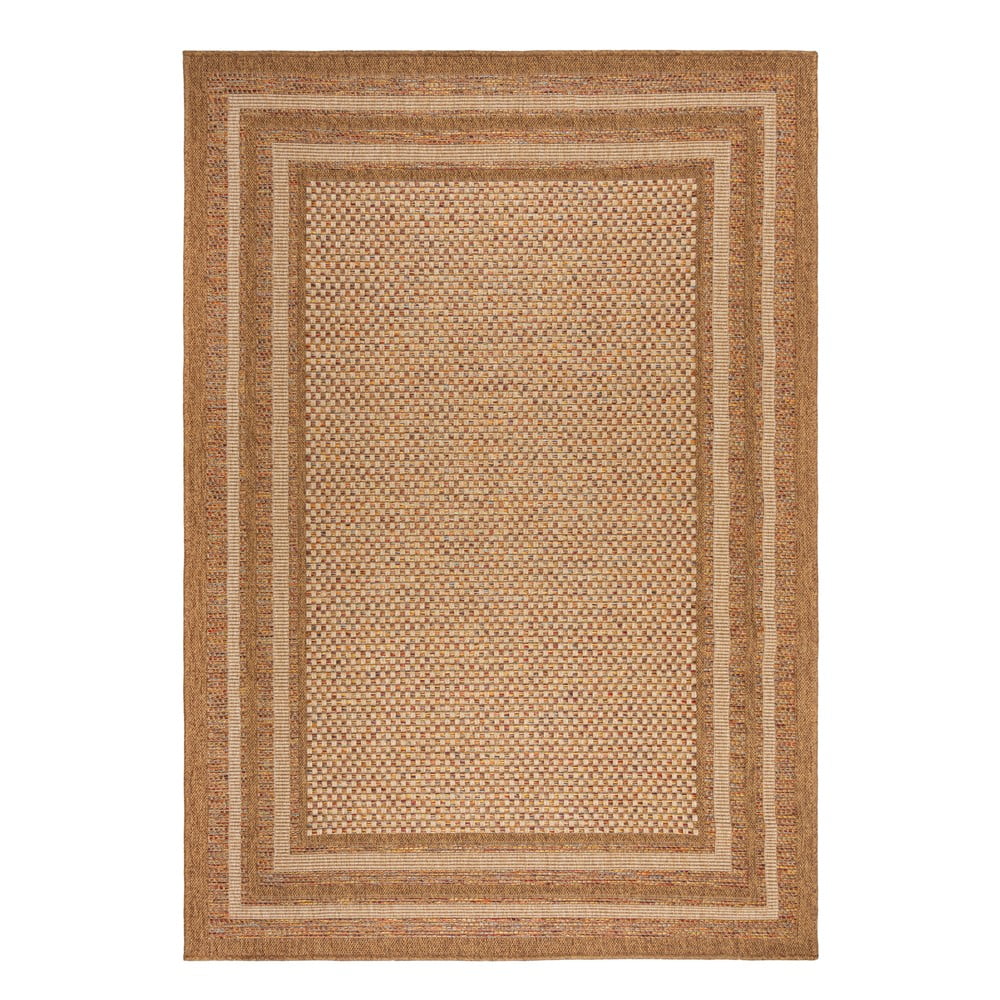 Natúr színű kültéri-beltéri szőnyeg 160x230 cm Layla Border – Flair Rugs
