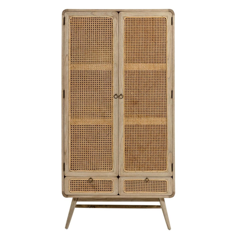 Natúr színű mindifa ruhásszekrény 90x175 cm Nalu – Kave Home