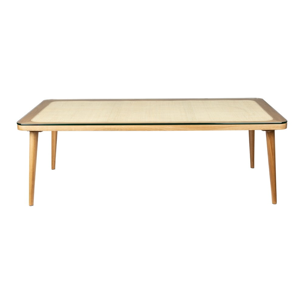 Natúr színű üveg dohányzóasztal 60x120 cm Haru – White Label