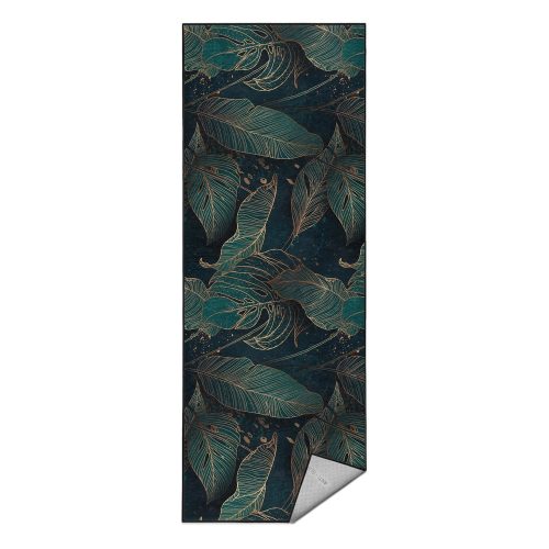 Petróleum színű mosható futószőnyeg 80x200 cm Midnight Jungle – Mila Home