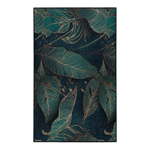 Petróleum színű mosható szőnyeg 160x230 cm Midnight Jungle – Mila Home