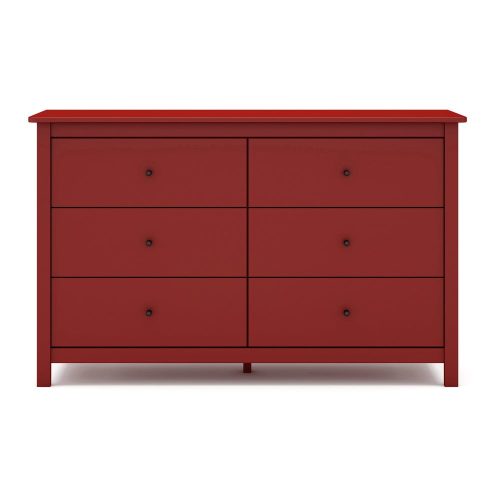 Piros borovi fenyő alacsony komód 130x80 cm Misti – Marckeric