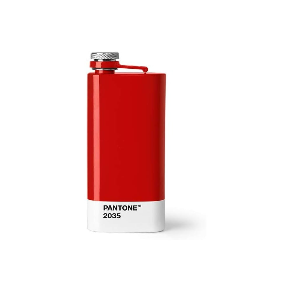 Piros rozsdamentes acél laposüveg 150 ml Red 2035 – Pantone