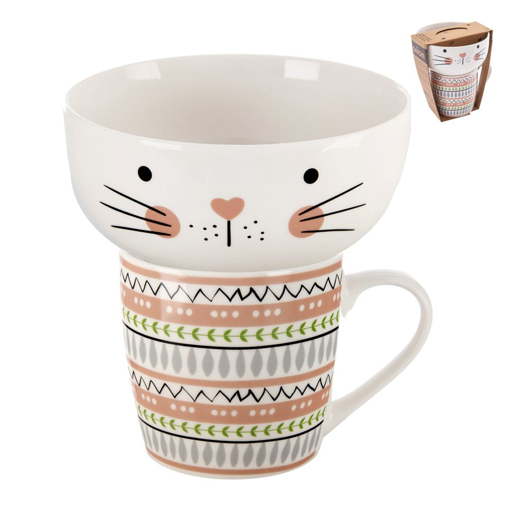 Porcelán bögre és tálka szett 2 db-os 350 ml – Orion