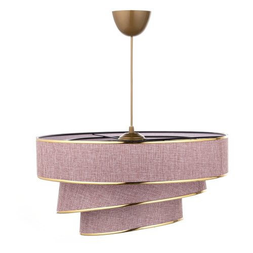Rózsaszín-aranyszínű függőlámpa textil búrával ø 40 cm Couper – Opviq lights