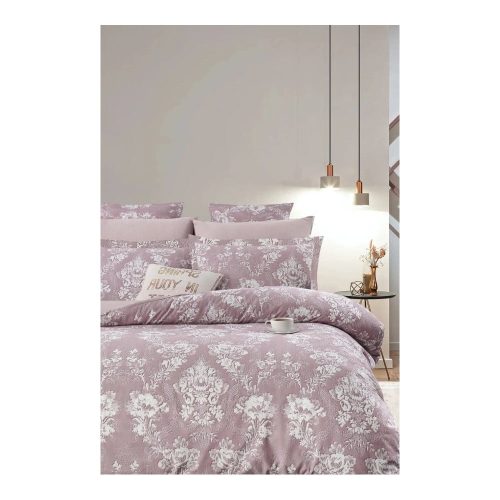 Rózsaszín kétszemélyes hosszabbított négyrészes renforcé pamut ágyneműhuzat lepedővel 200x220 cm – Mila Home