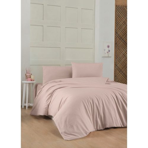 Rózsaszínes barna egyszemélyes renforcé pamut ágyneműhuzat 140x200 cm – Mijolnir