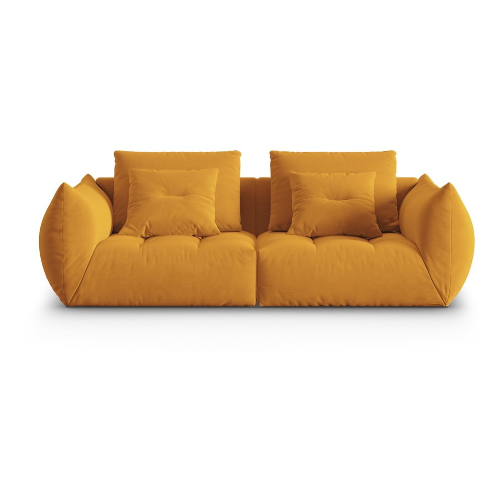 Sárga buklé kanapé 232 cm Bloom – Micadoni Home