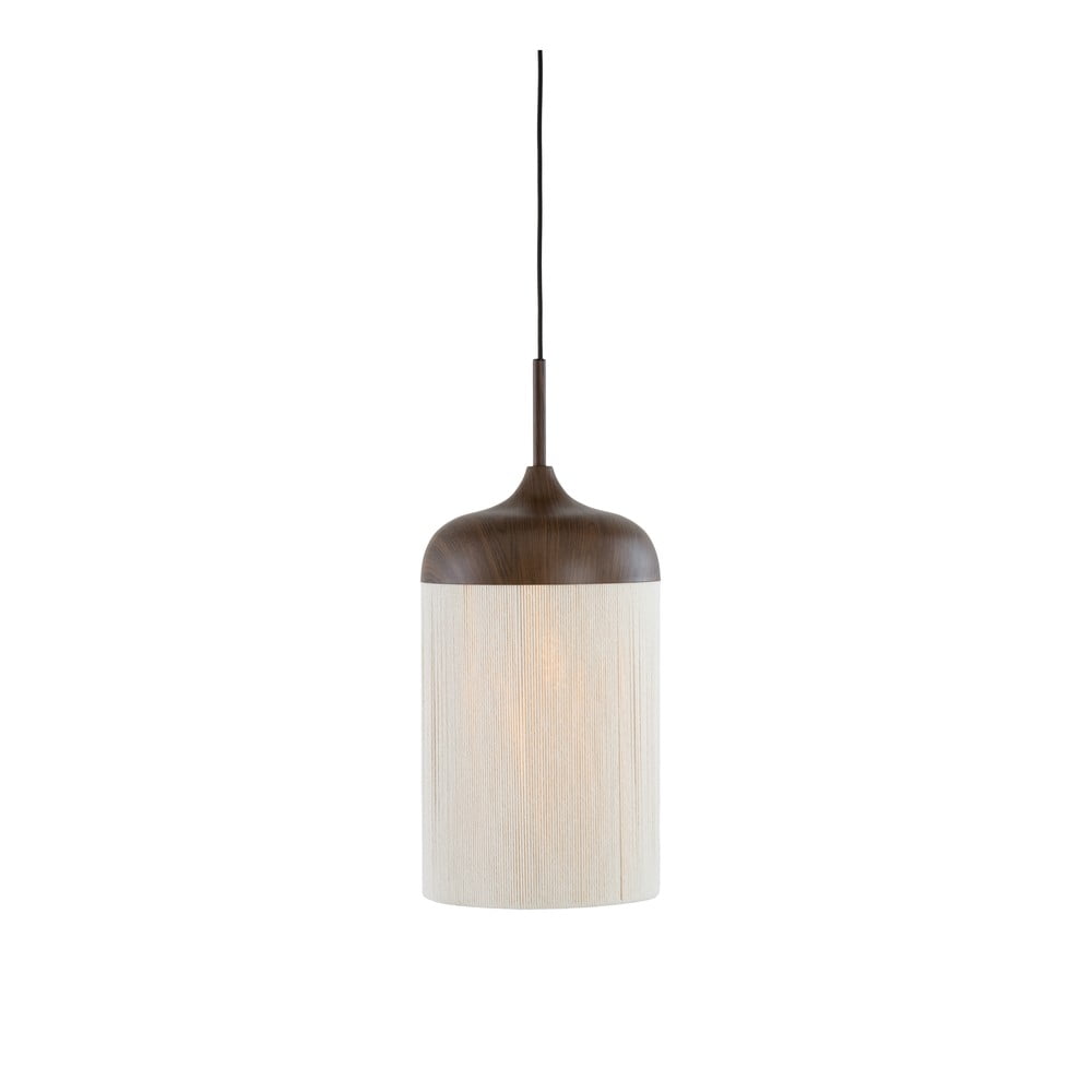 Sötétbarna függőlámpa textil búrával ø 22 cm Dania – Light & Living