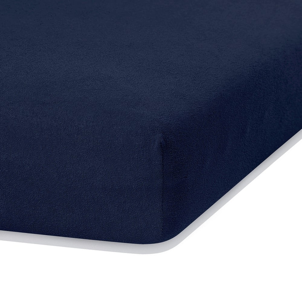 Sötétkék gumis frottír lepedő 140x200 cm Ruby – Restilo