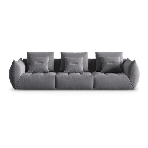Sötétszürke buklé kanapé 332 cm Bloom – Micadoni Home