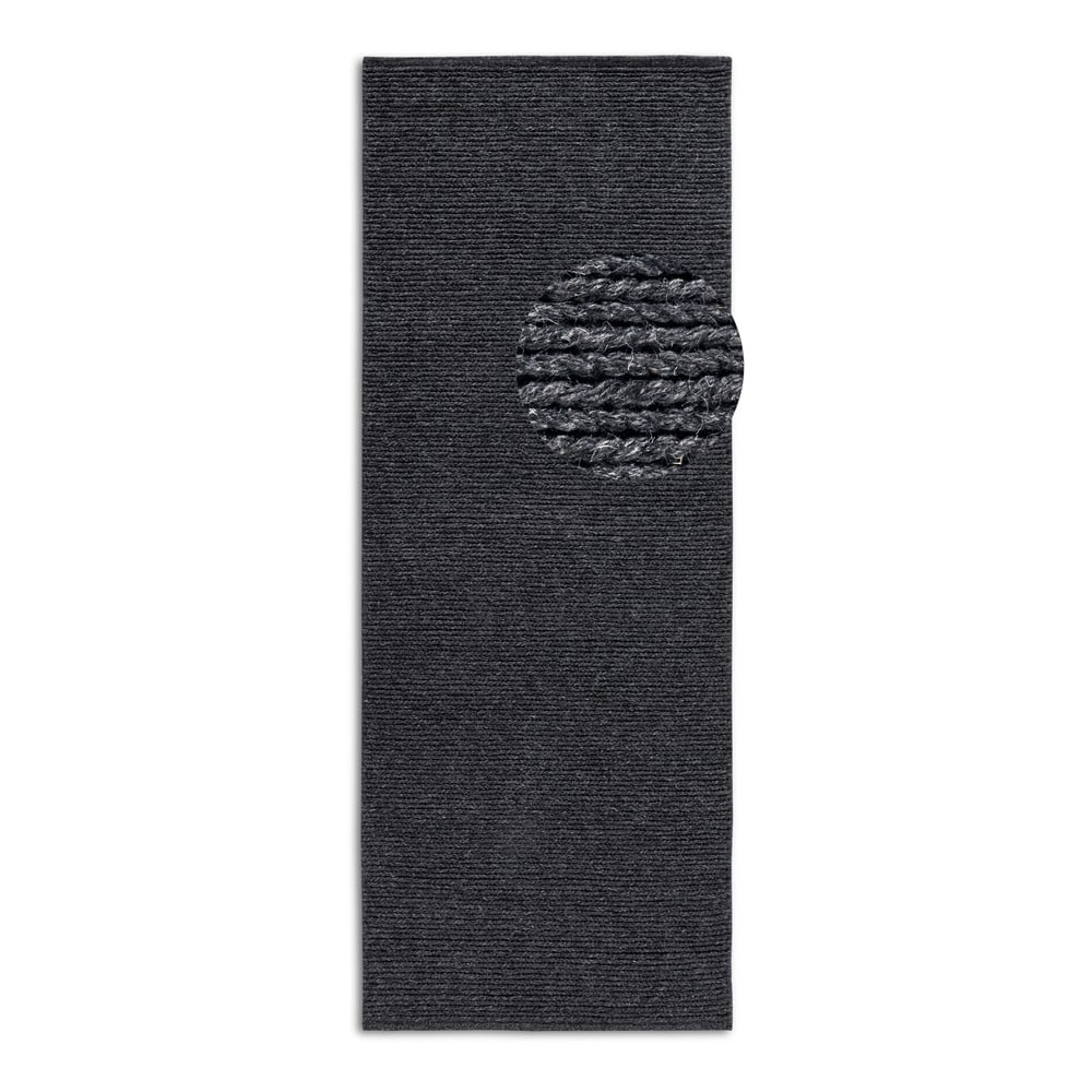 Sötétszürke kézi szövésű gyapjú futószőnyeg 80x200 cm Francois – Villeroy&Boch