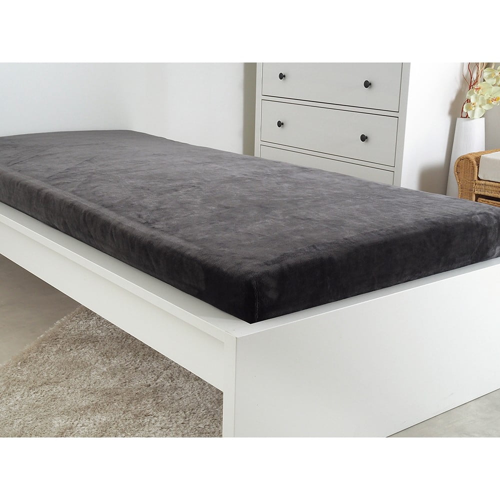 Sötétszürke mikroflanel lepedő 180x200 cm Exclusive – B.E.S.