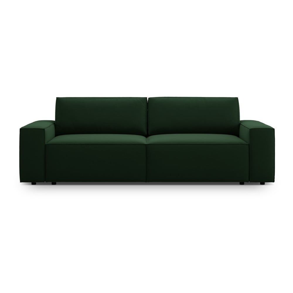 Sötétzöld buklé kinyitható kanapé 247 cm Jodie – Micadoni Home