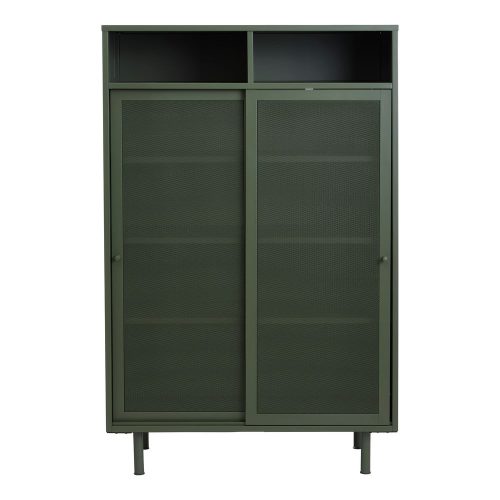 Sötétzöld fém szekrény tolóajtóval 90x140x40 cm Veep – Unique Furniture