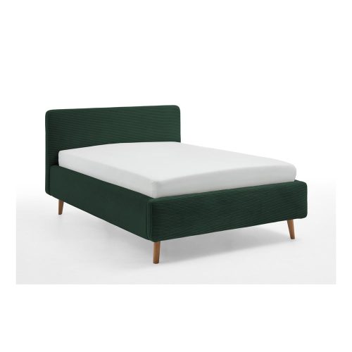 Sötétzöld kárpitozott egyszemélyes ágy ágyrács nélkül 120x200 cm Mattis – Meise Möbel