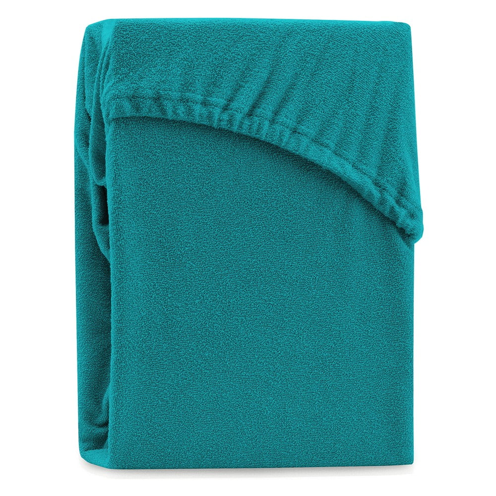 Sötétzöld-kék gumis frottír lepedő 120x200 cm Ruby – Restilo