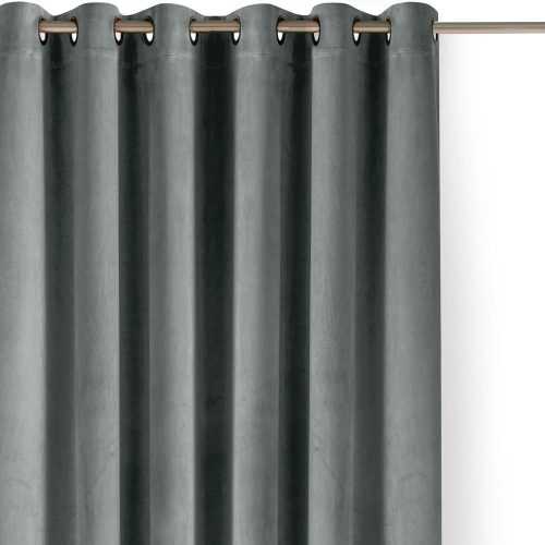 Szürke bársony dimout (részleges sötétítő) függöny 265x250 cm Velto – Filumi
