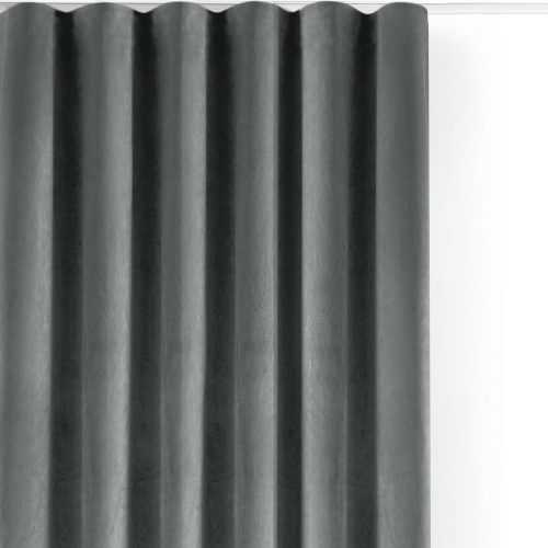 Szürke bársony dimout (részleges sötétítő) függöny 400x250 cm Velto – Filumi