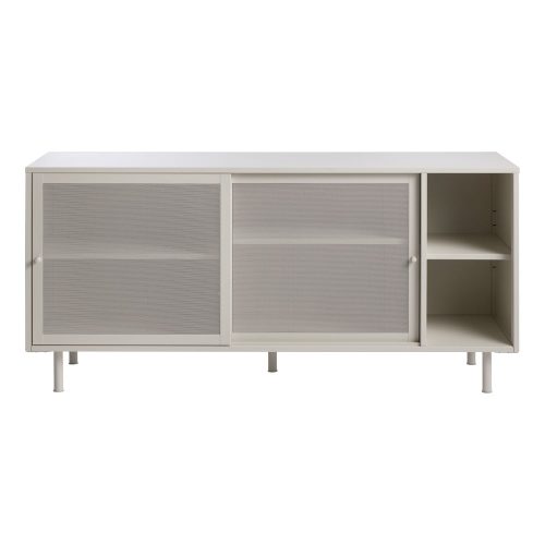Szürke fém komód tolóajtóval 160x75x47 cm Veep – Unique Furniture