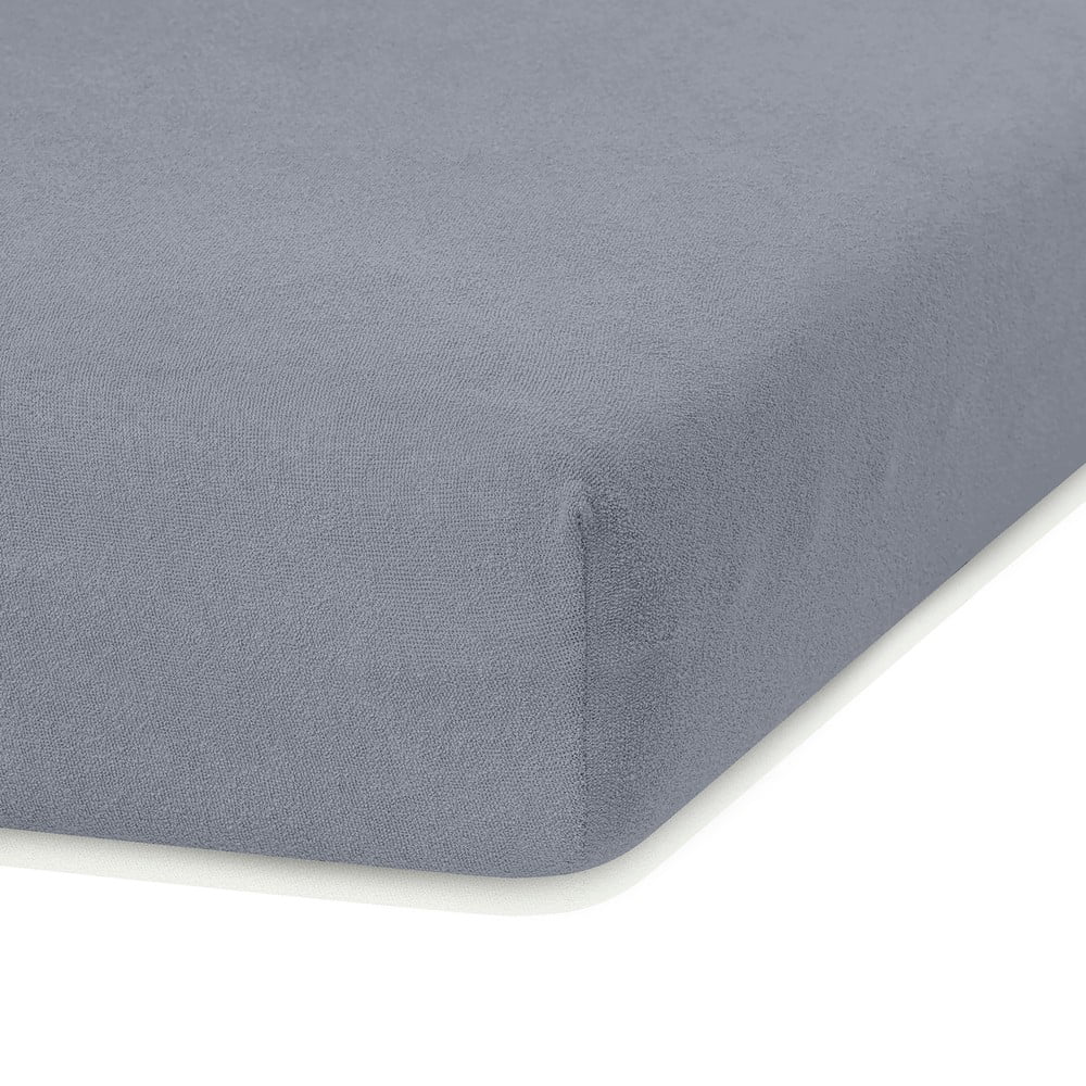 Szürke gumis frottír lepedő 180x200 cm Ruby – Restilo