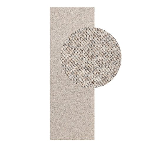 Szürke-krémszínű mosható futószőnyeg 80x240 cm Rocco Dark Cream – Elle Decoration