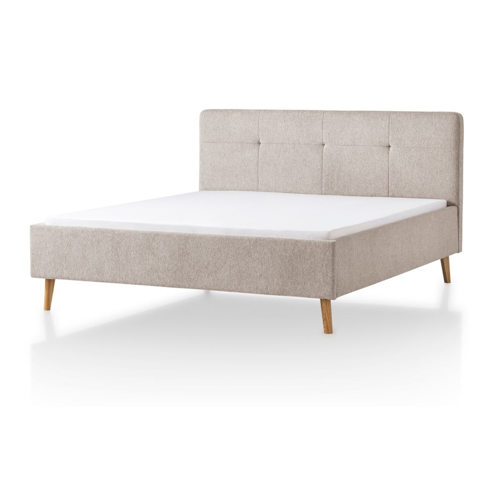 Szürkésbarna kárpitozott franciaágy 180x200 cm Smart – Meise Möbel