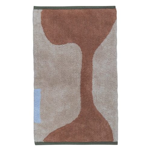 Téglavörös-bézs mosható pamut szőnyeg 50x80 cm Figura – Mette Ditmer Denmark