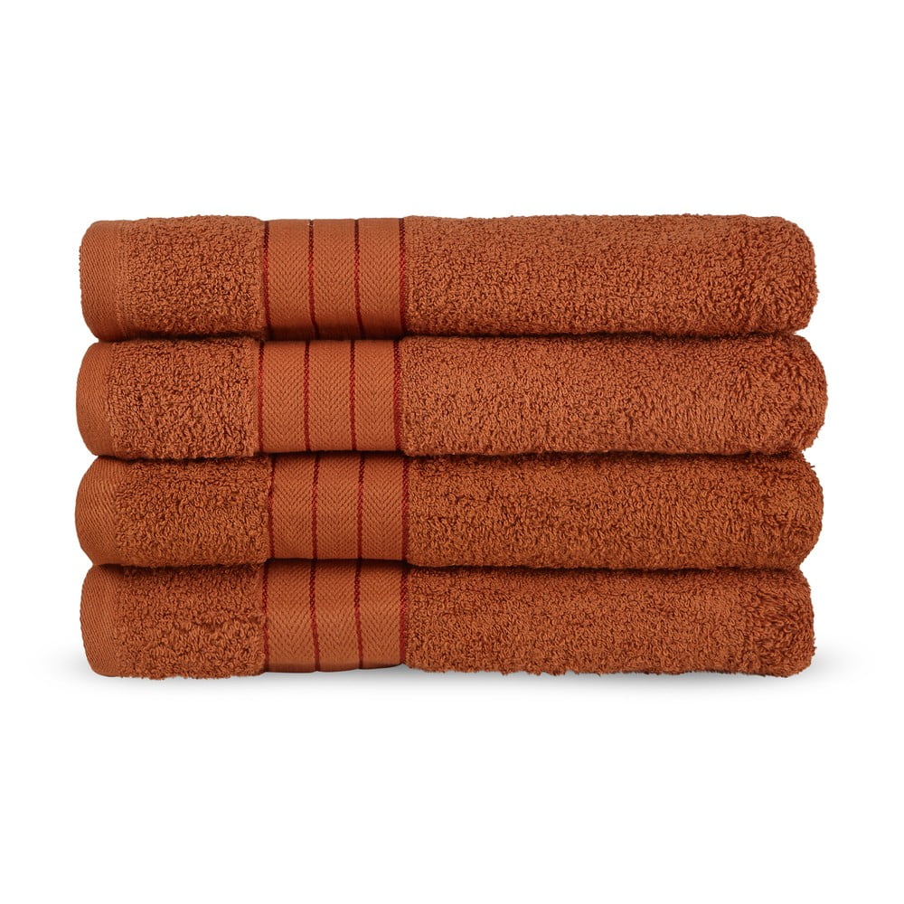 Téglavörös frottír pamut törölköző szett 4 db-os 50x100 cm – Good Morning
