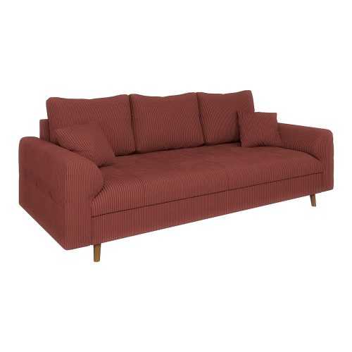 Téglavörös kordbársony kanapé 210 cm Ariella – Ropez