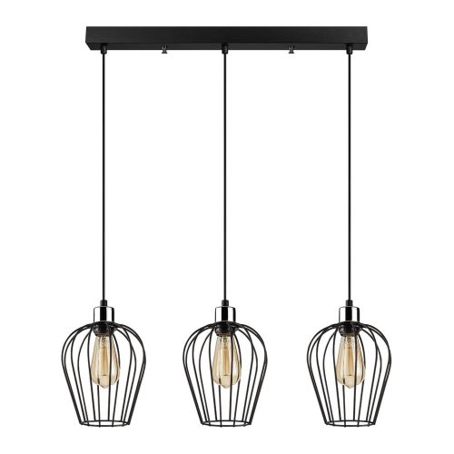 Tel Long fekete 3 izzós függőlámpa - Opviq lights