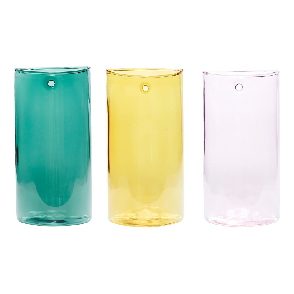 Üveg kézzel készített váza készlet 3 db-os (magasság 19 cm) Popsicle – Hübsch