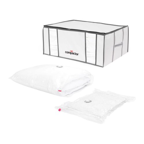 Vákuumos-megerősített textil ruhatároló doboz 65x45x26