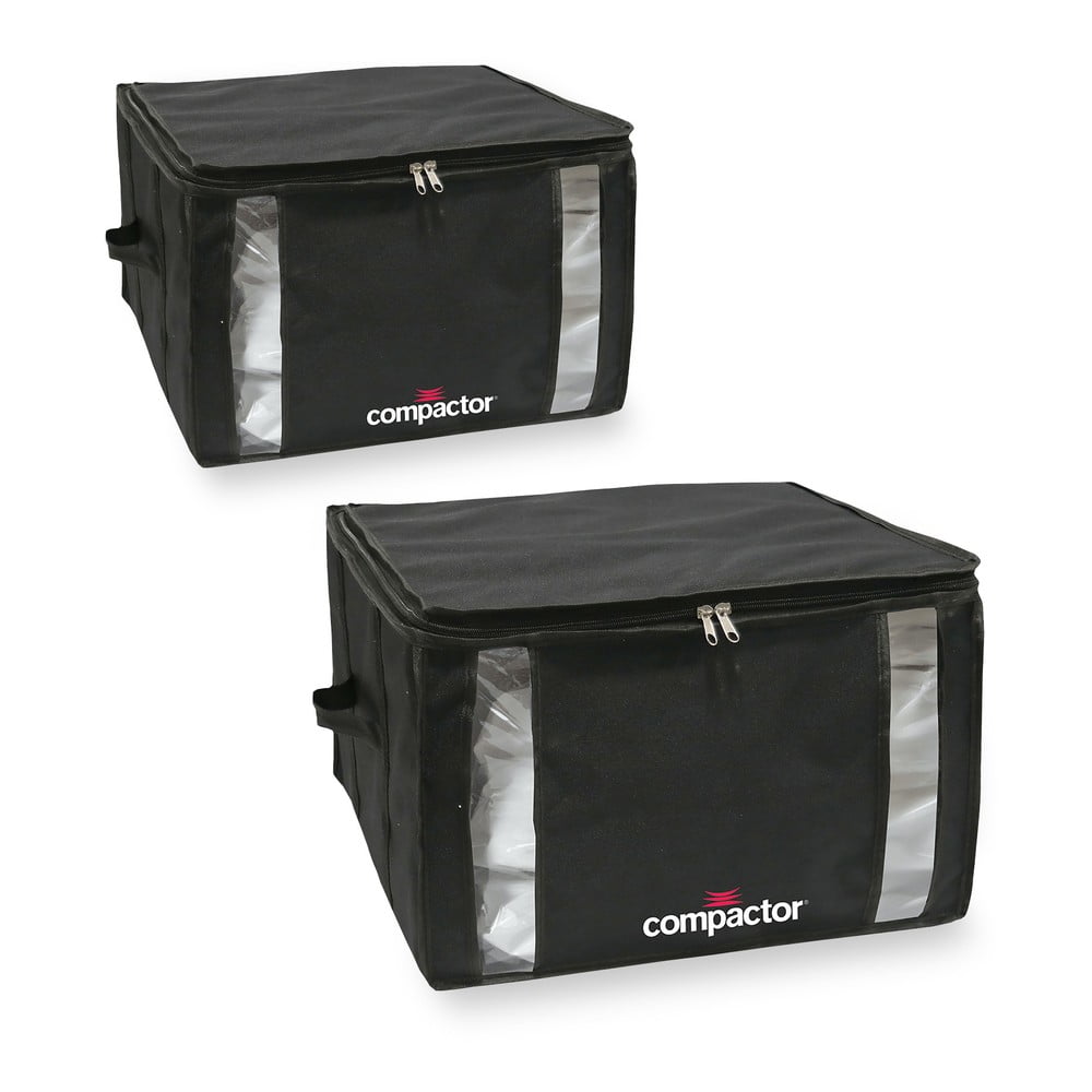 Vákuumos-megerősített textil ruhatároló doboz szett 2 db-os 42x25x25 cm Black Edition – Compactor