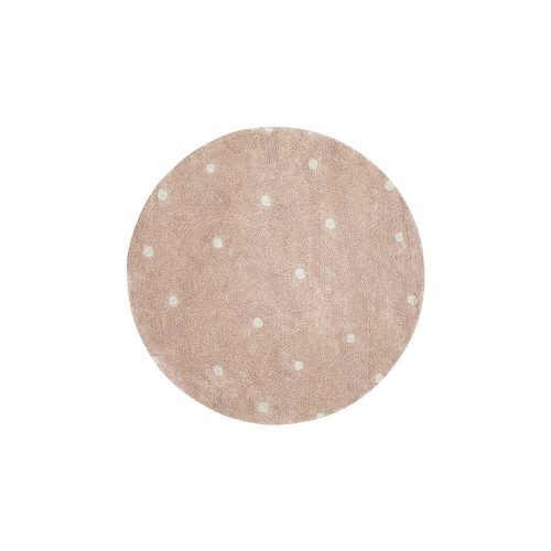 Világos rózsaszín mosható kézi szövésű pamut gyerek szőnyeg ø140 cm Round Dot Rose – Lorena Canals