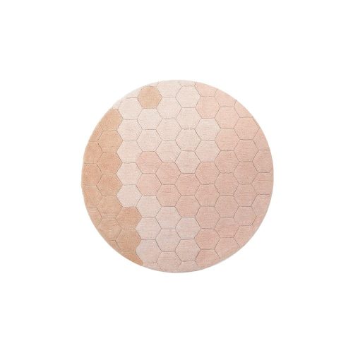 Világos rózsaszín mosható kézi szövésű pamut kerek szőnyeg ø 140 cm Honeycomb Rose – Lorena Canals