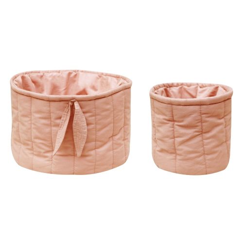 Világos rózsaszín textil gyerek tárolódoboz szett 2 db-os ø 30x20 cm Bambie Vintage Nude – Lorena Canals