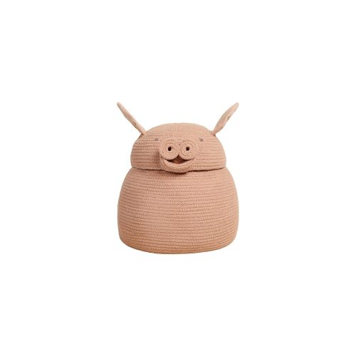 Világos rózsaszín textil játéktároló kosár ø 32x30 cm Peggy the Pig – Lorena Canals