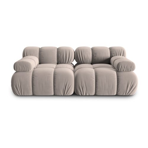 Világosbarna bársony moduláris kanapé 188 cm Bellis – Micadoni