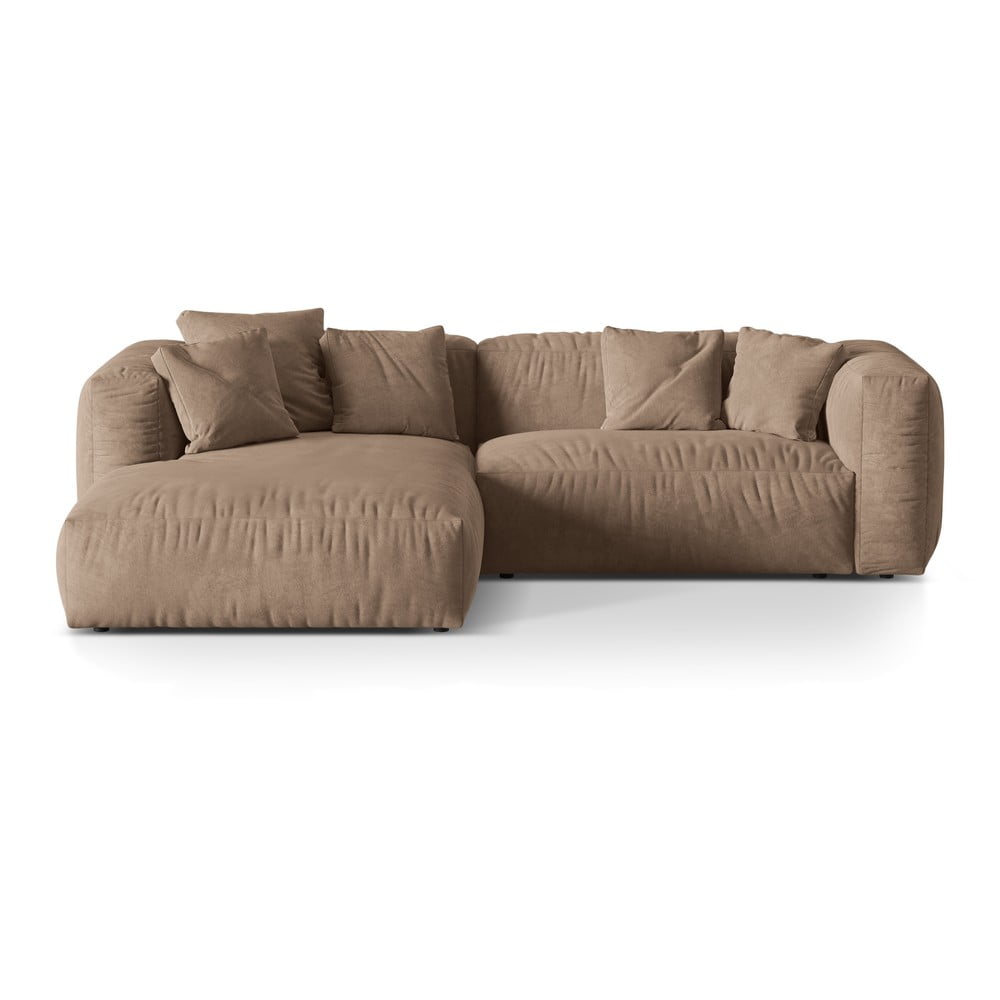 Világosbarna buklé moduláris sarokkanapé (bal oldali) Martina – Micadoni Home