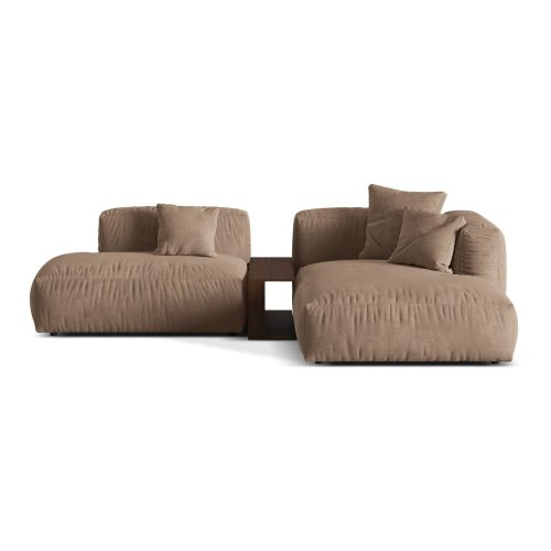 Világosbarna buklé moduláris sarokkanapé (jobb oldali) Martina – Micadoni Home