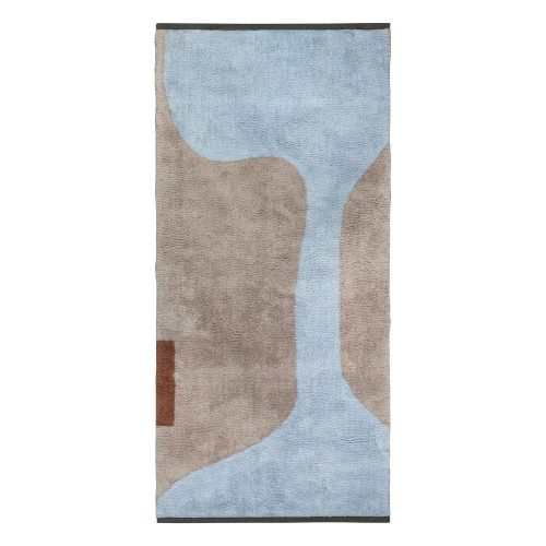 Világoskék-bézs mosható pamut futószőnyeg 70x150 cm Figura – Mette Ditmer Denmark