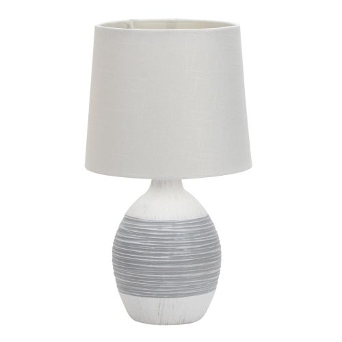 Világosszürke asztali lámpa textil búrával (magasság 35 cm) Ambon – Candellux Lighting