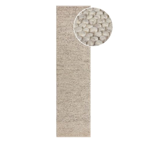 Világosszürke kézi szövésű gyapjúkeverék futószőnyeg 60x230 cm Minerals – Flair Rugs