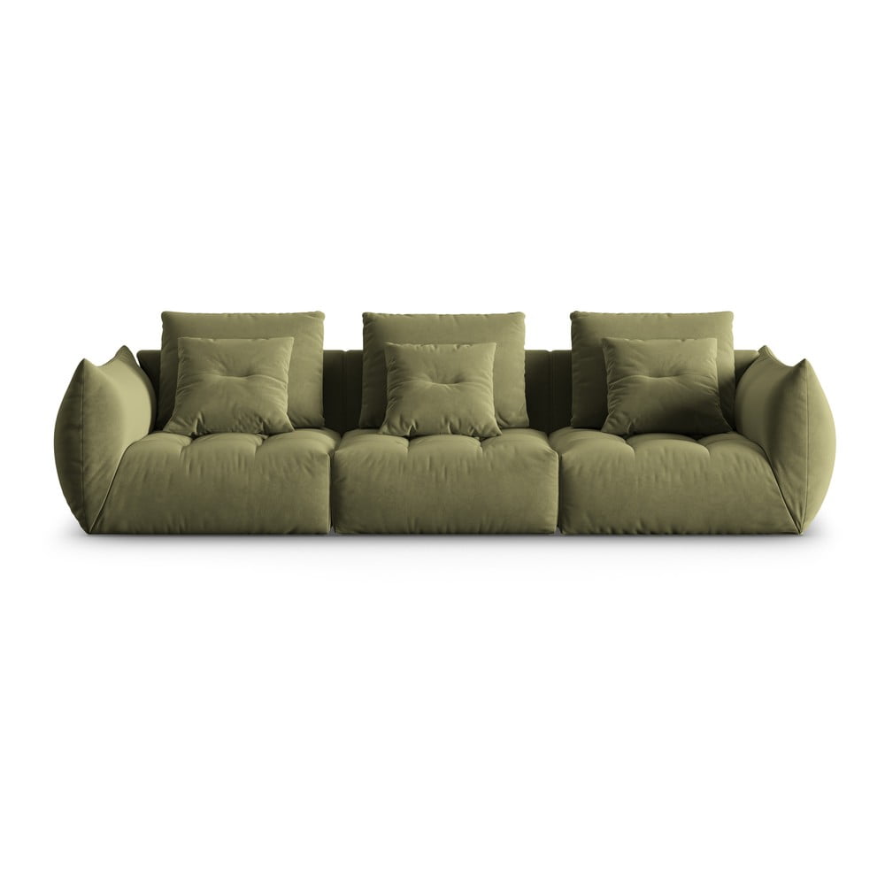 Világoszöld buklé kanapé 332 cm Bloom – Micadoni Home