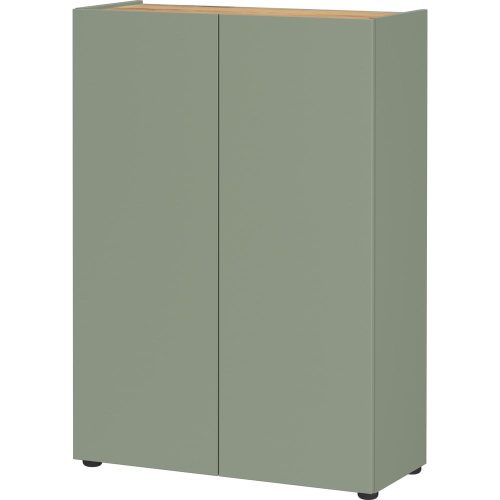 Világoszöld cipőtartó tölgyfa dekorral 74x105x33 cm Alviano – Germania