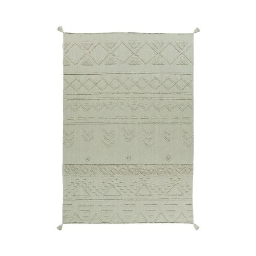 Világoszöld mosható kézi szövésű pamut szőnyeg 120x160 cm Tribu Olive – Lorena Canals