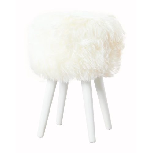 White ülőke fehér szőrme ülőrésszel ⌀ 30 cm - Native Natural 