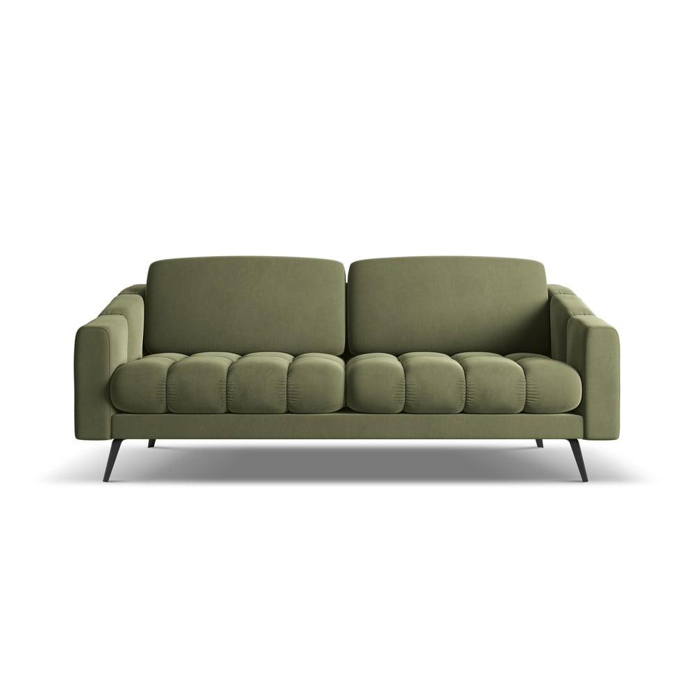 Zöld bársony kanapé 202 cm Nalu – Makamii